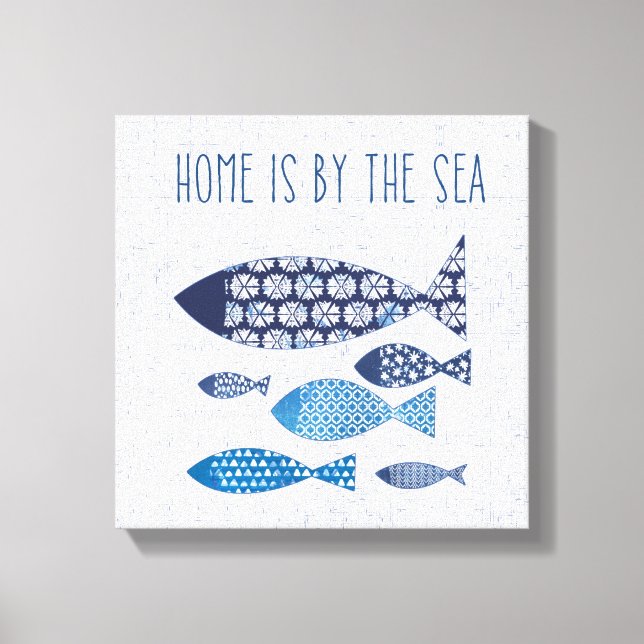 Coastal Art | Home is By the Sea Canvas Print (Front)