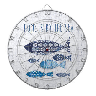 Coastal Art Home is By the Sea Dartboard