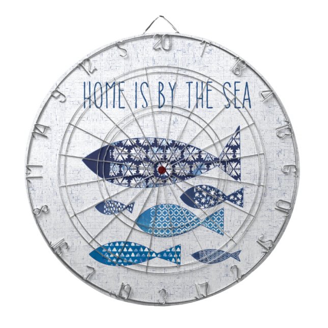 Coastal Art | Home is By the Sea Dartboard (Front)