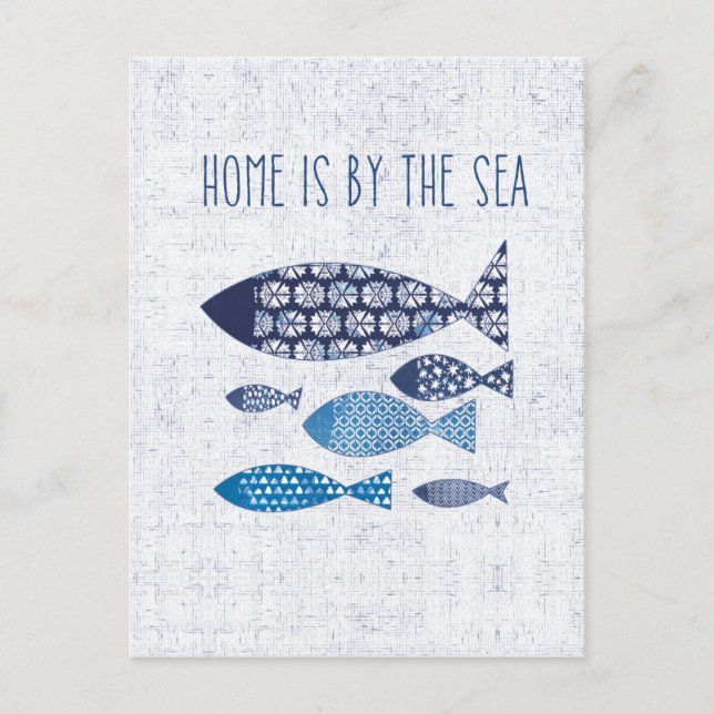Coastal Art | Home is By the Sea Postcard (Front)