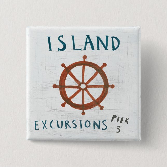 Coastal Art | Island Excursions 15 Cm Square Badge (Front)