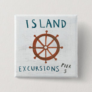 Coastal Art Island Excursions 15 Cm Square Badge