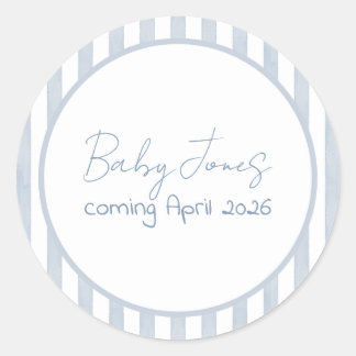 Coastal Baby Ahoy Its a Boy Baby Shower Classic Round Sticker