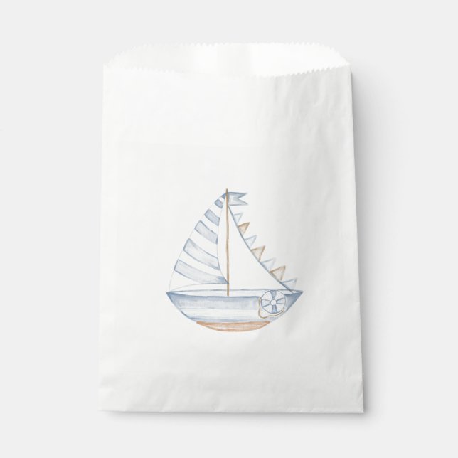 Coastal Baby Ahoy Its a Boy Baby Shower Favour Bags (Front)