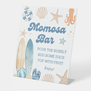 Coastal Baby Shower Momosa Bar Pedestal Sign