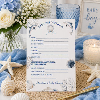 Coastal Baby Shower Predictions Game