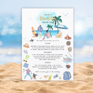 Coastal Bachelor Party Weekend  Itinerary Invitation