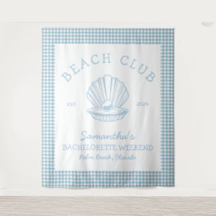 Coastal Bachelorette blue beach club Tapestry