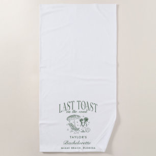 Coastal Bachelorette Cocktail Party Green Beach Towel