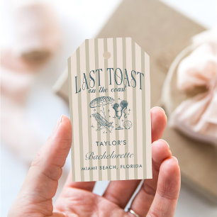 Coastal Bachelorette Cocktail Party Navy Gift Tags
