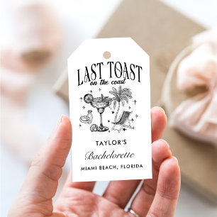 Coastal Bachelorette Modern Cocktail Party Black Gift Tags