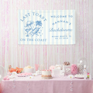 Coastal Bachelorette Modern Cocktail Party Blue Banner
