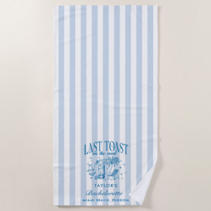 Coastal Bachelorette Modern Cocktail Party Blue Beach Towel