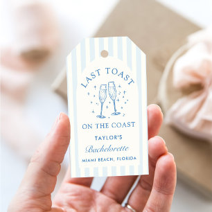 Coastal Bachelorette Modern Cocktail Party Blue Gift Tags