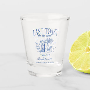 Coastal Bachelorette Modern Cocktail Party Blue Shot Glass