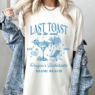Coastal Bachelorette Modern Cocktail Party Blue T-Shirt