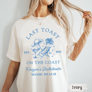 Coastal Bachelorette Modern Cocktail Party Blue T-Shirt