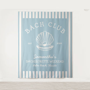 Coastal Bachelorette Party blue cream bach club Tapestry