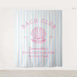 Coastal Bachelorette Party pink blue bach club Tapestry