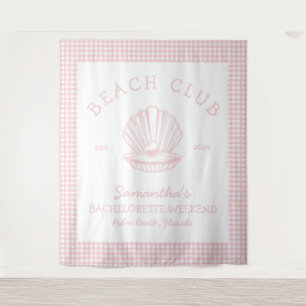 Coastal Bachelorette pink beach club Tapestry