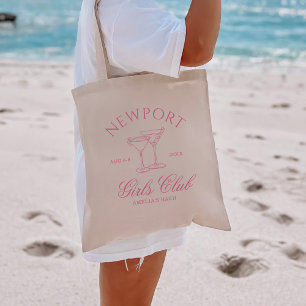 Coastal Bachelorette Pink Weekend Girl's Club Tote Bag