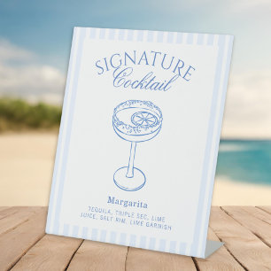Coastal Bachelorette Signature Cocktail Pedestal Sign