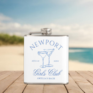 Coastal Bachelorette Weekend Girl's Club Hip Flask