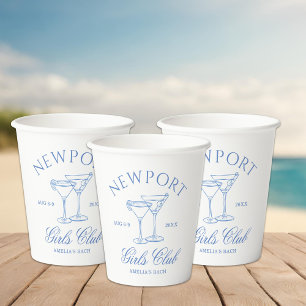 Coastal Bachelorette Weekend Girl's Club Paper Cups