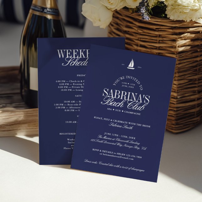 Coastal Bachelorette Weekend Itinerary Invitation (Coastal Bachelorette Weekend Itinerary Invitation)