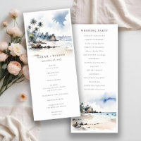 Coastal Bali Beach Palm Tree Wedding Program