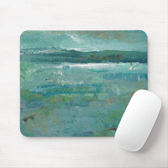 Coastal Beach Abstract Ocean Painting Mouse Mat (With Mouse)