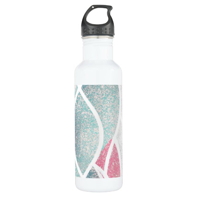 Coastal/Beach abstract waves  710 Ml Water Bottle (Front)