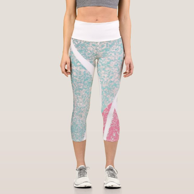Coastal/Beach abstract waves  Capri Leggings (Front)