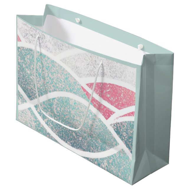 Coastal/Beach abstract waves  Large Gift Bag (Front Angled)