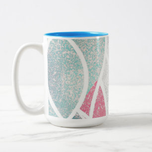 Coastal/Beach abstract waves Two-Tone Coffee Mug