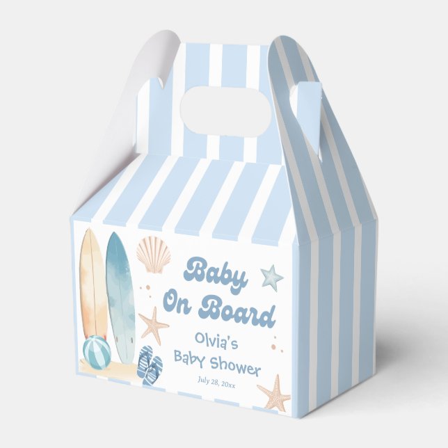 Coastal Beach Baby on Board Baby Shower  Favour Box (Front Side)