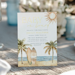 Coastal Beach "Baby on Board" Surfer Baby Shower