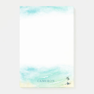 Coastal Beach Baby Sea Turtles Personalise Post-it Notes