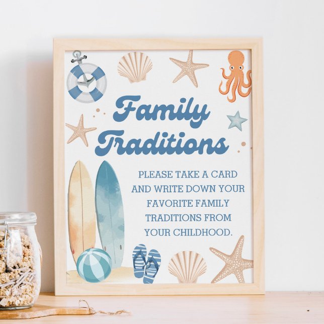 Coastal Beach Baby Shower Family Traditions  Poster (Creator Uploaded)