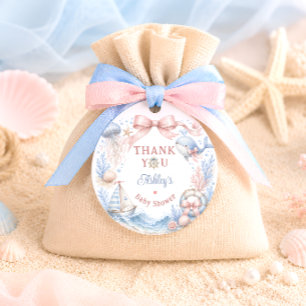 Coastal Beach Baby Shower Thank You Favour Tags