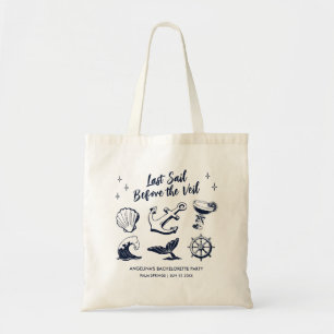 Coastal Beach Bachelorette Party Last Sail Vintage Tote Bag