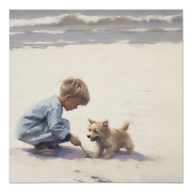 Coastal Beach Best Friends Landscape Poster (Front)