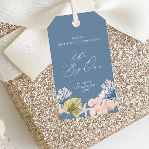 Coastal Beach Big One First Birthday Favour Gift Tags