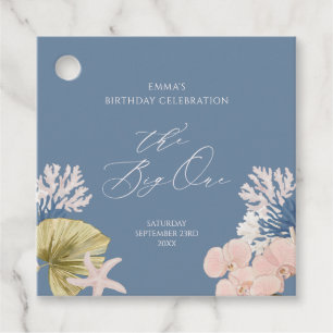 Coastal Beach Big One First Birthday Favour Tags