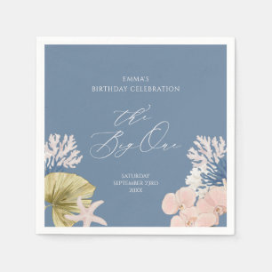 Coastal Beach Big One First Birthday Napkin