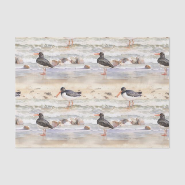 Coastal Beach Birds Tissue Paper (Front)