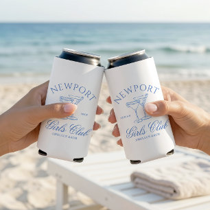 Coastal Beach Blue Bachelorette Seltzer Can Cooler