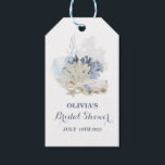 Coastal Beach blue seashell bridal shower Gift Tags<br><div class="desc">Seaside beach shell blue bridal shower tags. Coastal bridal shower.</div>