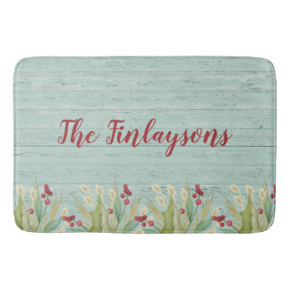 Coastal Beach Christmas Bath Mat