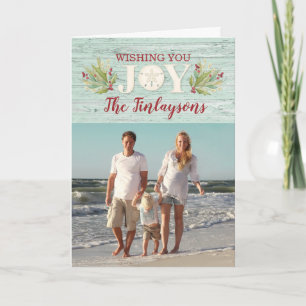 Coastal Beach Christmas Photo Card